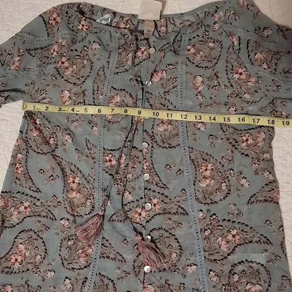 Knox Rose Sheer Blue Paisley Blouse - Picture 7 of 8